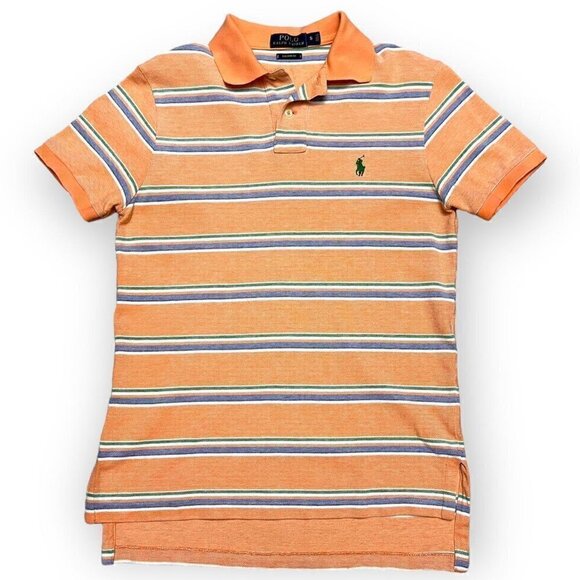 Polo Ralph Lauren Striped Short Sleeve Designer Polo Summer Tee Shirt - Womens S - Picture 1 of 3